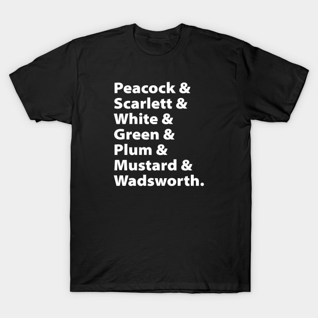 Clue Names T-Shirt by OffBookDesigns